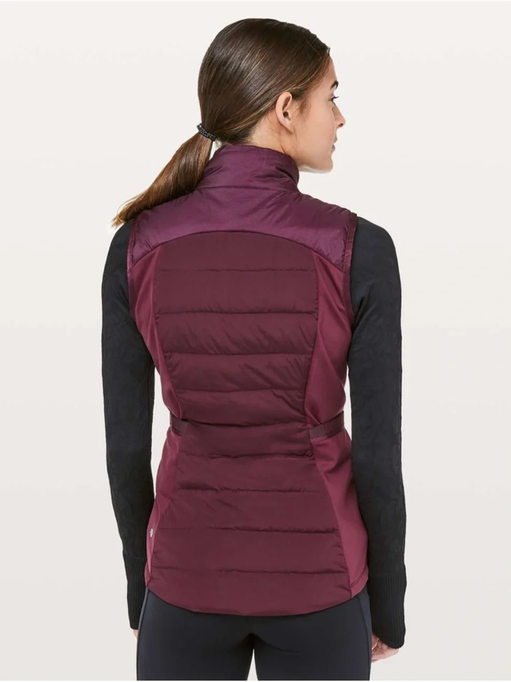 Lululemon Down for it All Vest Size 10 Full Zip Goose Down Maroon - Picture 2 of 11